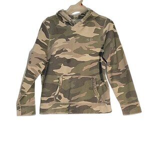 Hollister Camo Print‎ Fleece Hoodie Sweatshirt S outdoor comfort Y2K 90's retro